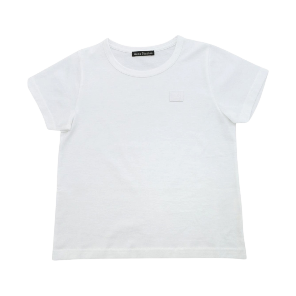 (키즈) 아크네 스튜디오 크루넥 티셔츠 옵틱 화이트