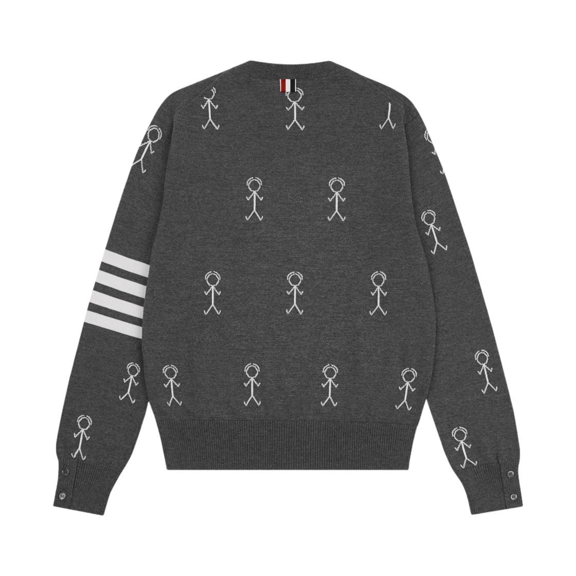 톰브라운 캐시미어 피케 사선 미스터 톰 하프 드롭 자수 스웨트셔츠 미디움 그레이(Thom Browne Cashmere Pique 4-Bar Mr. Thom Half Drop Embroidered Sweatshirt Medium Grey) - 2