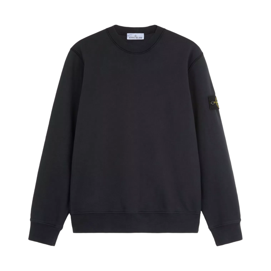 K1S1561000-44S0051-V0020 Stone Island 6100044 Organic Cotton Fleece Crewneck Sweatshirt with Ribbed Details Navy Blue - 25SS