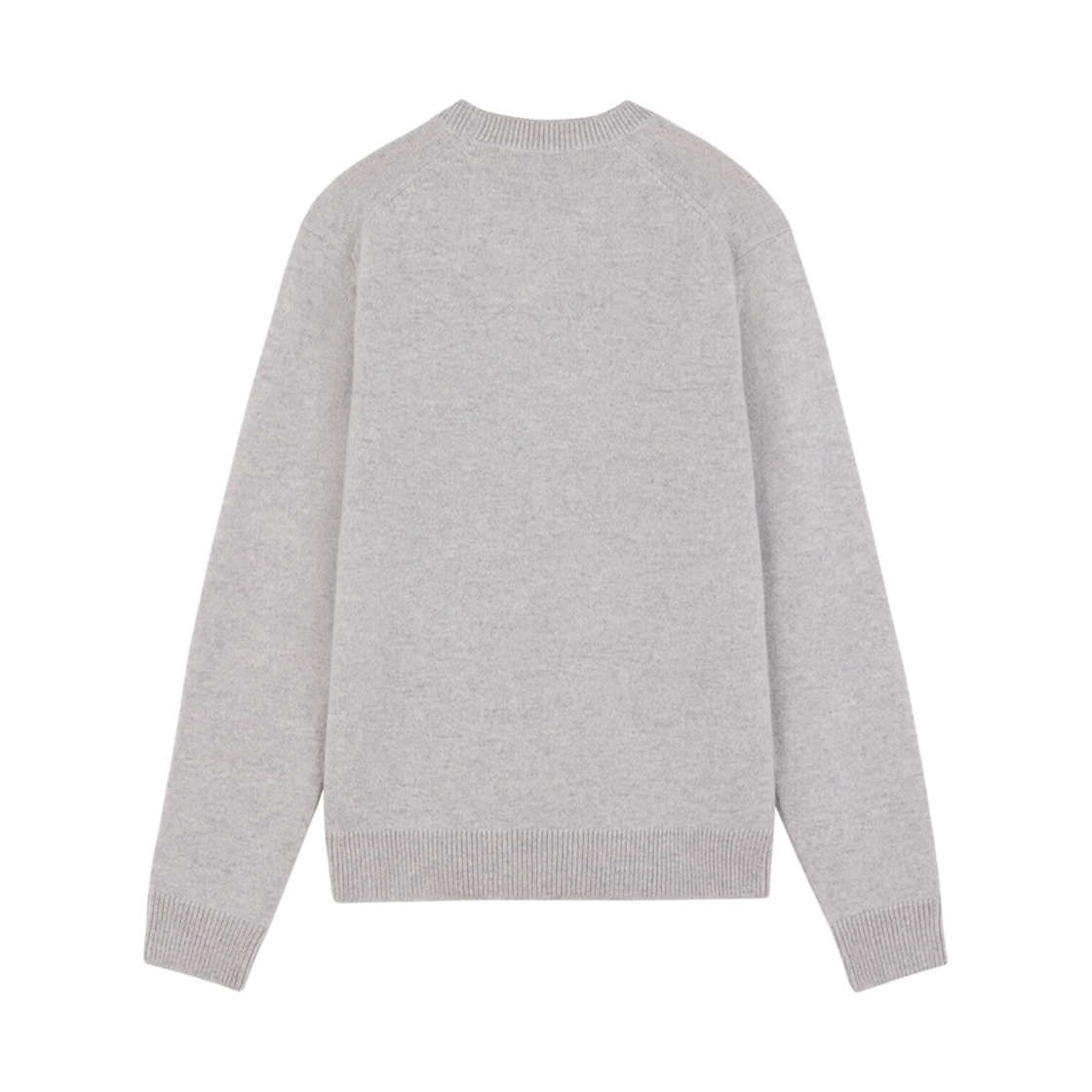 메종 키츠네 볼드 폭스 헤드 패치 레귤러 점퍼 램스울 라이트 그레이 멜란지(Maison Kitsune Bold Fox Head Patch Regular Jumper in Lambswool Light Grey Melange) - 2