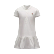 (Kids) Moncler Polo Shirt Dress Silk White - 22SS