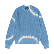 Stussy Pigment Dyed Loose Gauge Sweater Tie Dye Blue