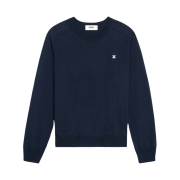 Celine Triomphe Crew Neck Sweater in Wool Navy