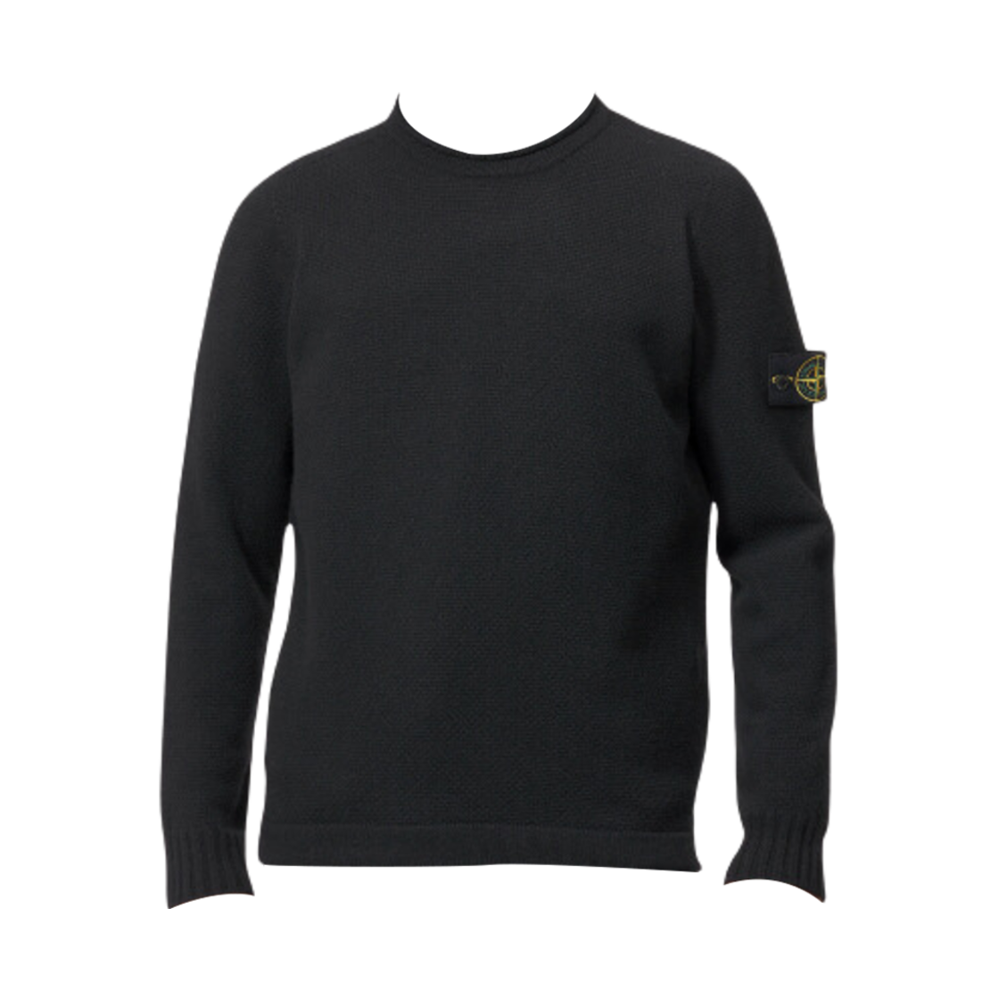 스톤 아일랜드 568A3 램스울 와펜 니트 블랙 - 24FW