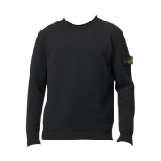 Stone Island 568A3 Lambswool Wappen Knit Black - 24FW
