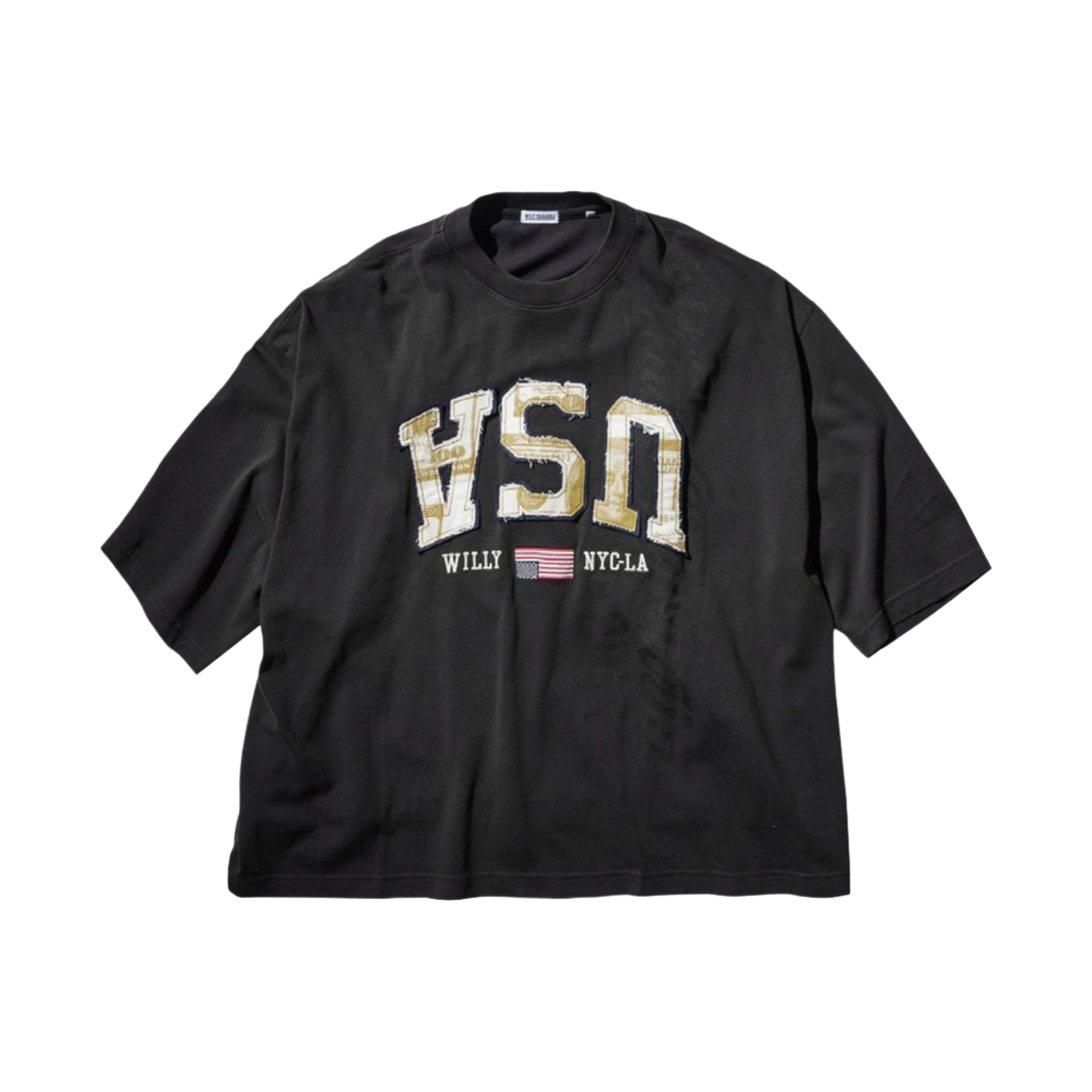 윌리 차바리아 머니 그랩 티셔츠 버닝 블랙(Willy Chavarria Money Grab T-Shirt Burning Black)
