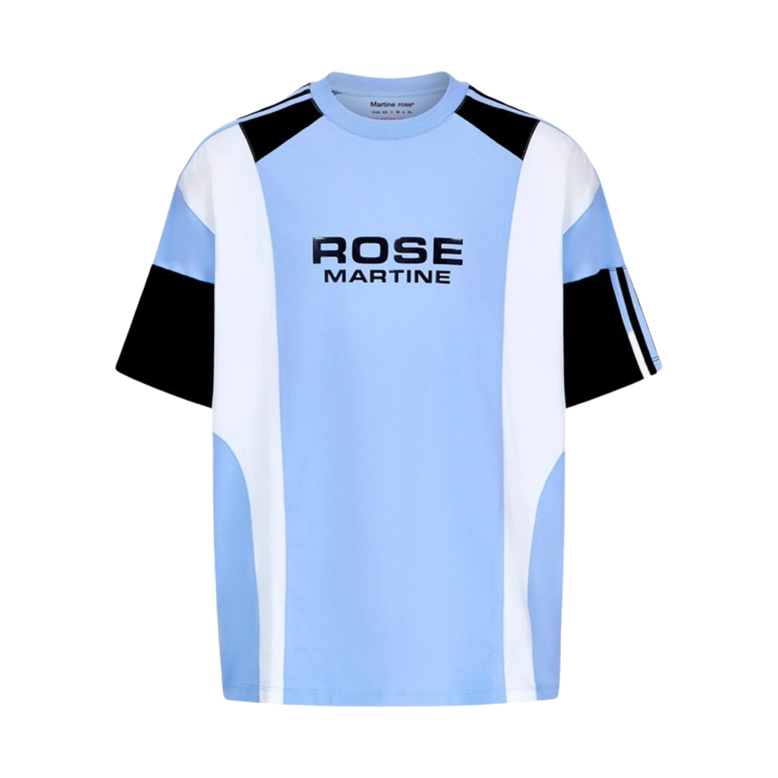 KM4BTSSMR17BL Martine Rose Oversized Panelled T-Shirt Blue White Black