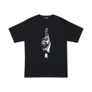 Raf Simons Oversized Hand Sign Print T Shirt Black
