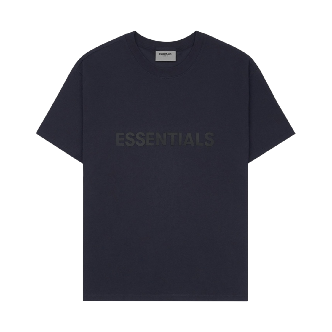 에센셜 3D 실리콘 아플리케 박시 티셔츠 네이비/다크 네이비 - 에센스 한정