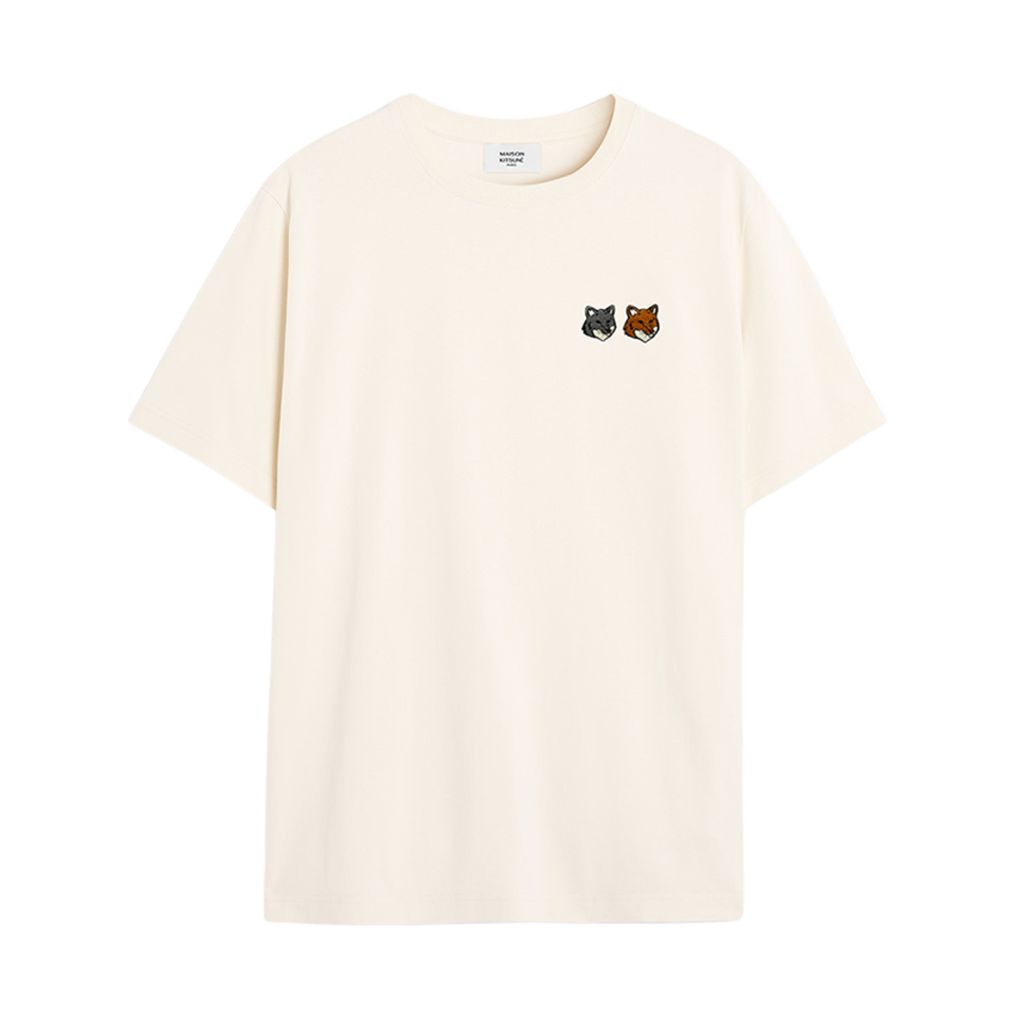 메종 키츠네 더블 볼드 폭스 헤드 컴포트 티셔츠 라떼(Maison Kitsune Double Bold Fox Head Comfort T-Shirt Latte)
