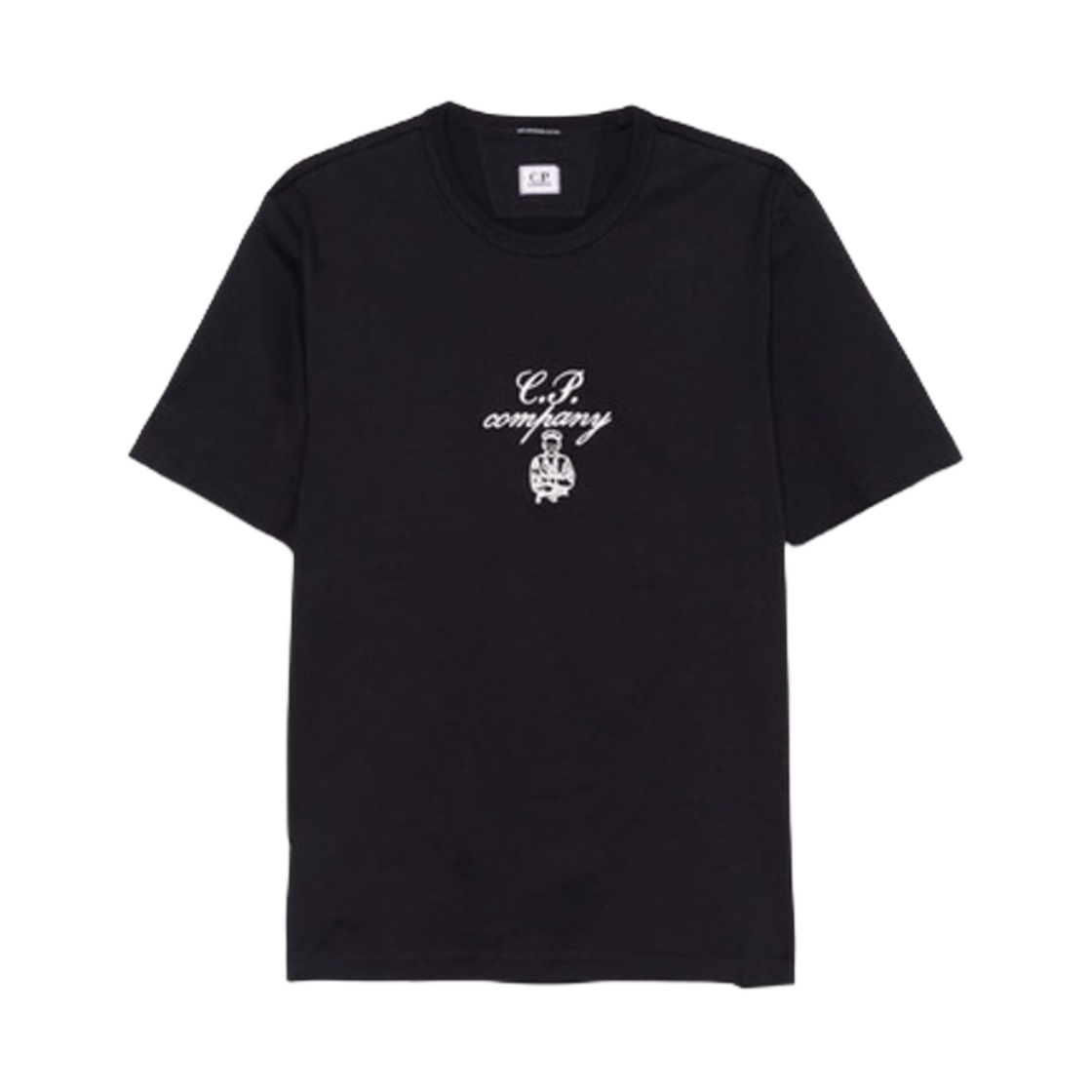 18CMTS109A110301W999 C.P. Company 30/2 Mercerized Jersey Twisted Embroidery T-Shirt Black - 25SS