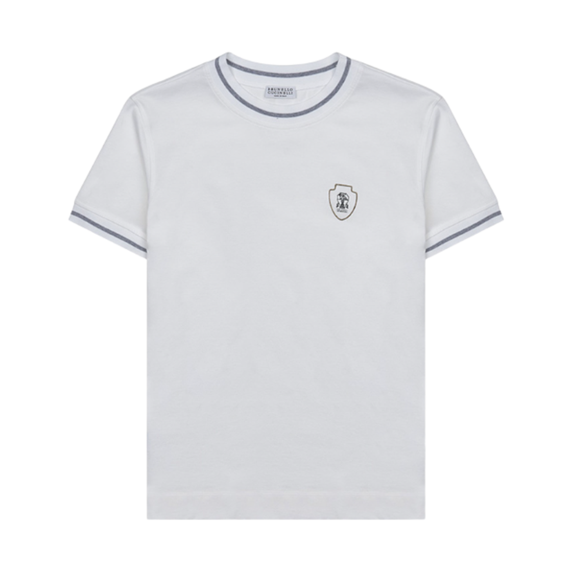(W) 브루넬로 쿠치넬리 로고 디테일 티셔츠 화이트((W) Brunello Cucinelli Logo Detail T-Shirt White) - 1