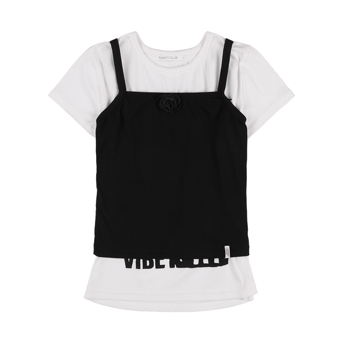 팬시클럽 3-WAY 레터링 코사주 티 블랙