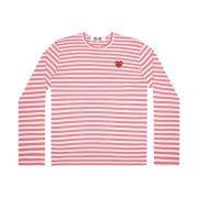 Play Comme des Garcons Bright Striped LS T-Shirt Pink