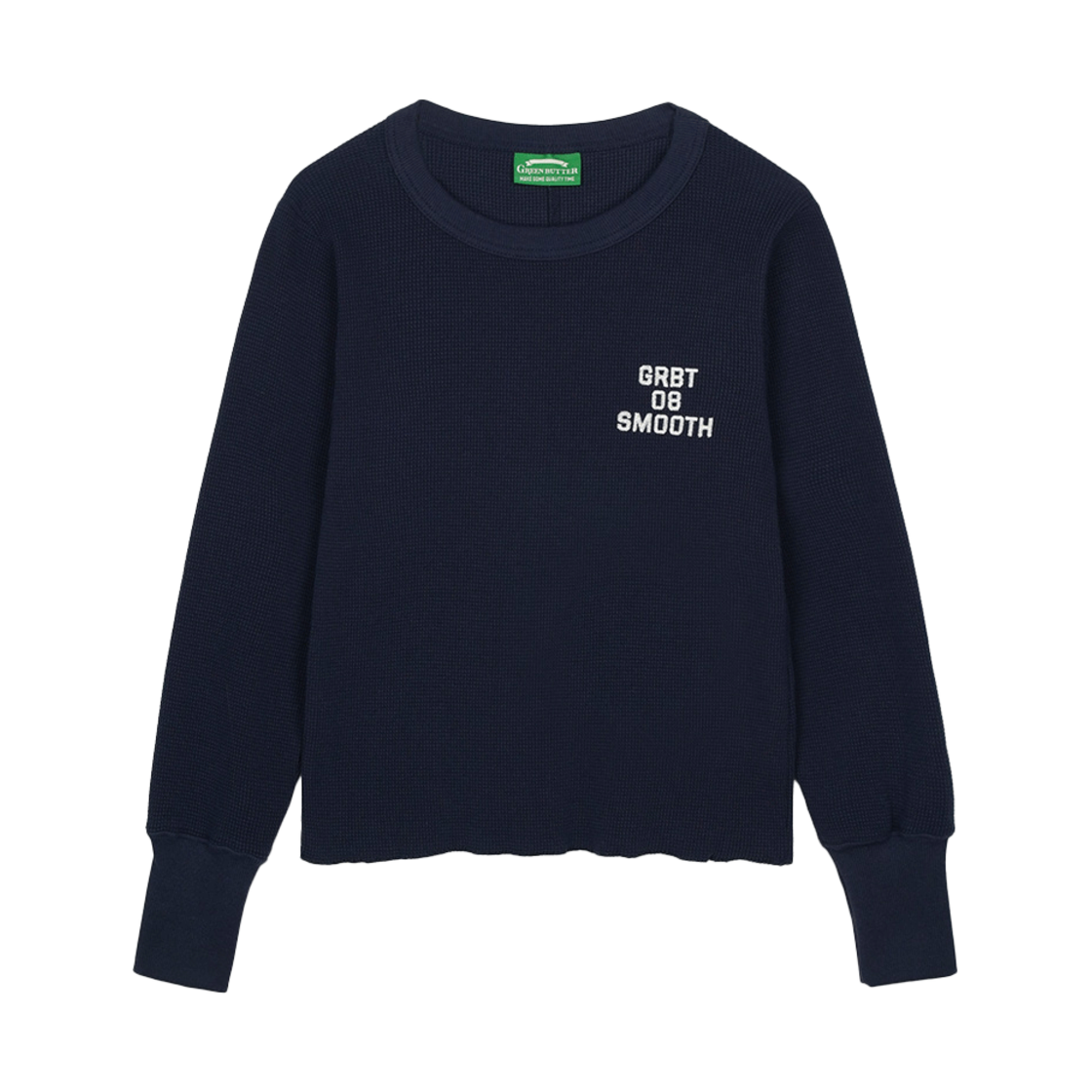 그린버터 와플 롱 슬리브 티 네이비(Greenbutter Waffle Long Sleeve Tee Navy) - 1
