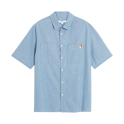 Maison Kitsune Relaxed Short Sleeve Shirt Indigo