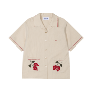 FRITUR Raspberry Embroidery Shirt Beige