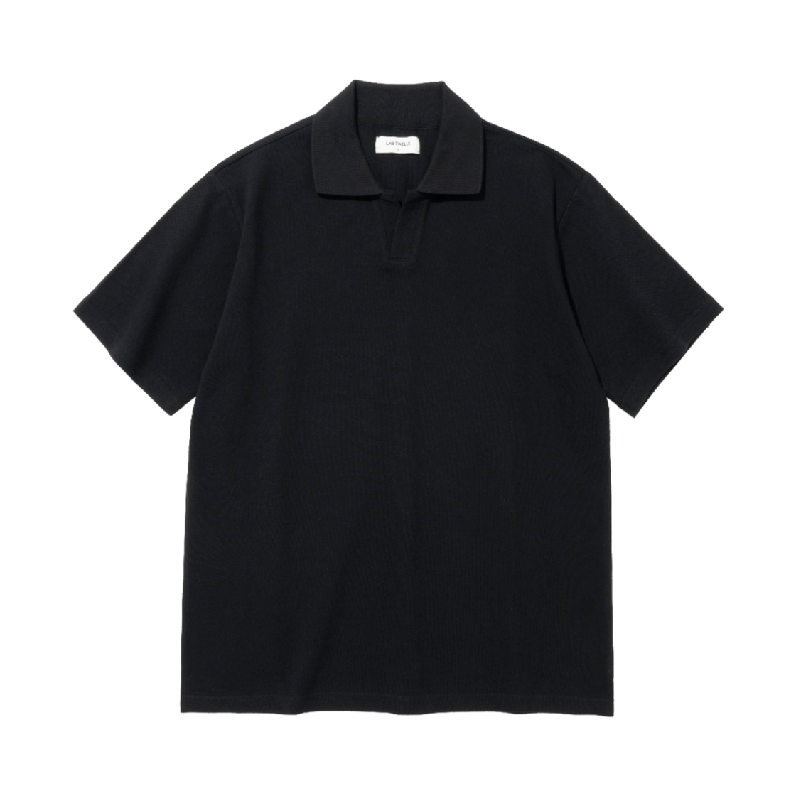 25SSOPT001 LAB TWELVE Overfit Pique Shirt Black