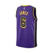 Jordan LeBron James LA Lakers Statement Edition NBA Swingman Jersey Field Purple