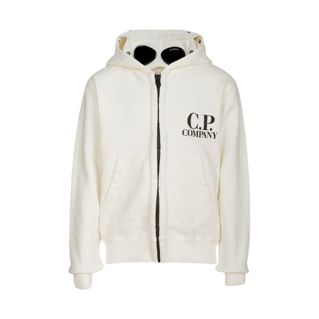 (키즈) C.P. 컴퍼니 U16 베이직 플리스 고글 스웨트셔츠 거즈 화이트 - 23SS((Kids) C.P. Company U16 Basic Fleece Goggle Sweatshirt Gauze White - 23SS) - 1