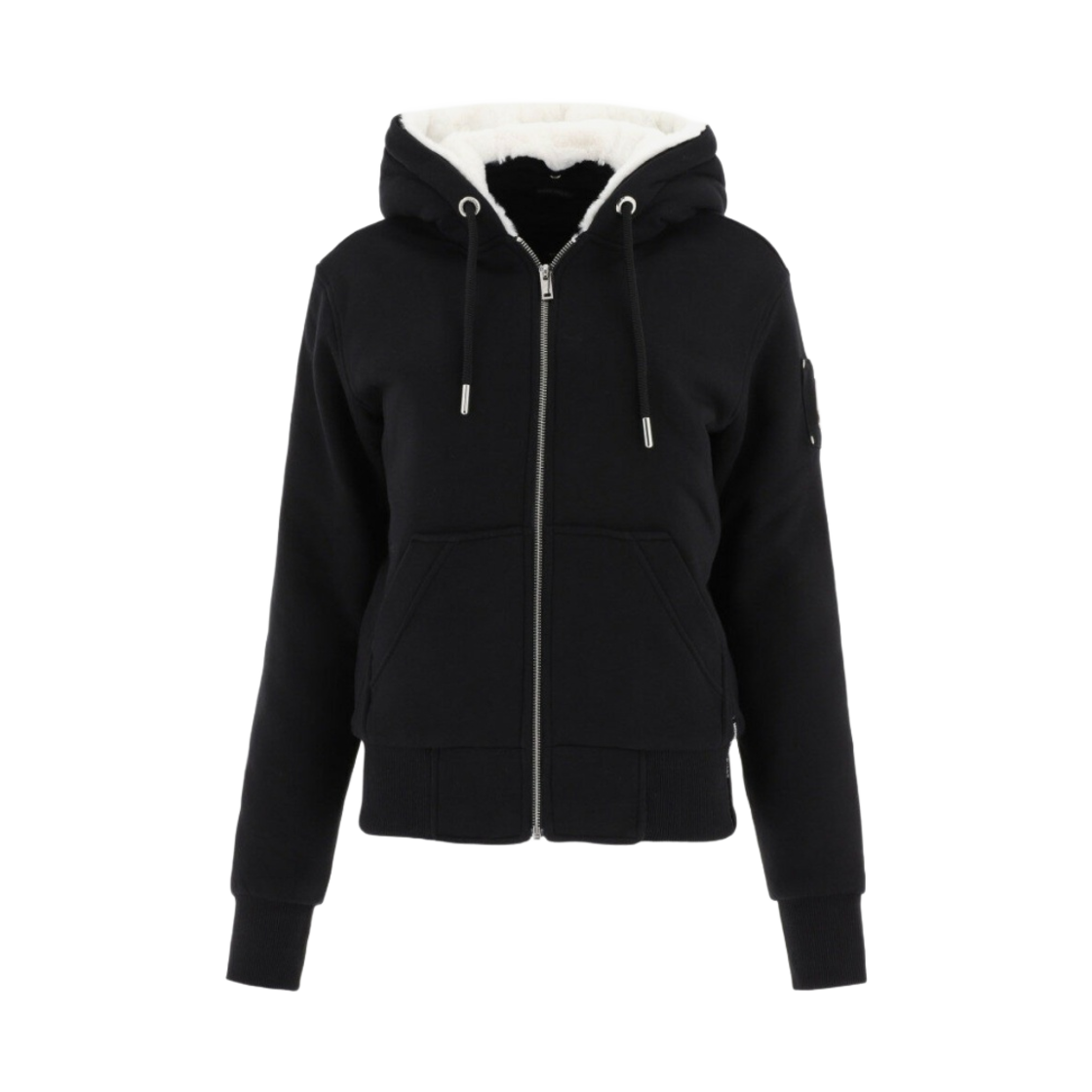 M31LS601244 (W) Moose Knuckles Classic Bunny 2 White Lining Zip Hoodie Black - 21FW