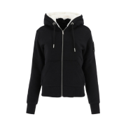 (W) Moose Knuckles Classic Bunny 2 White Lining Zip Hoodie Black - 21FW