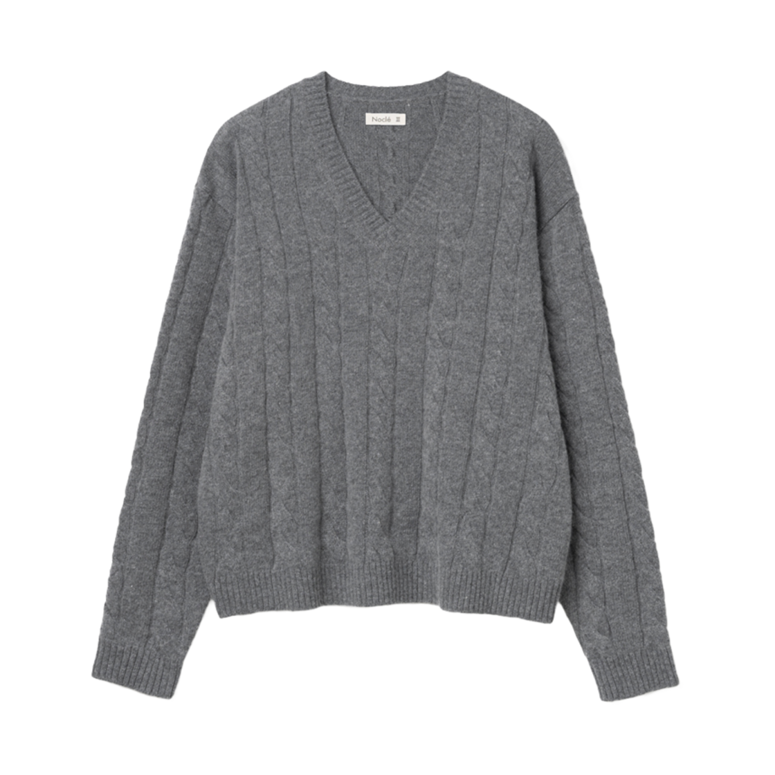 노클 302 브이넥 니트 그레이