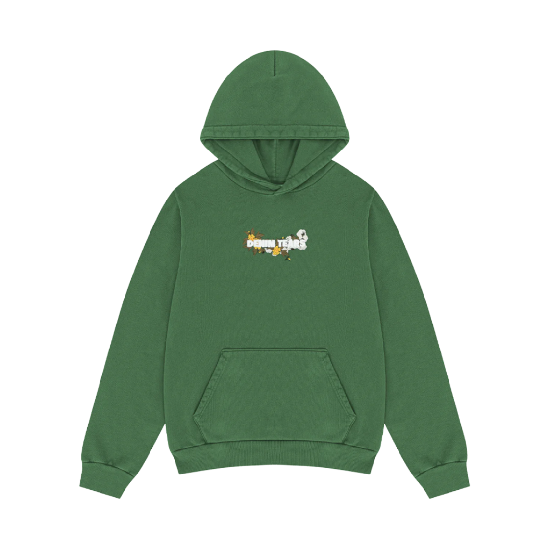 - Denim Tears Embroidered Floral Hoodie Green
