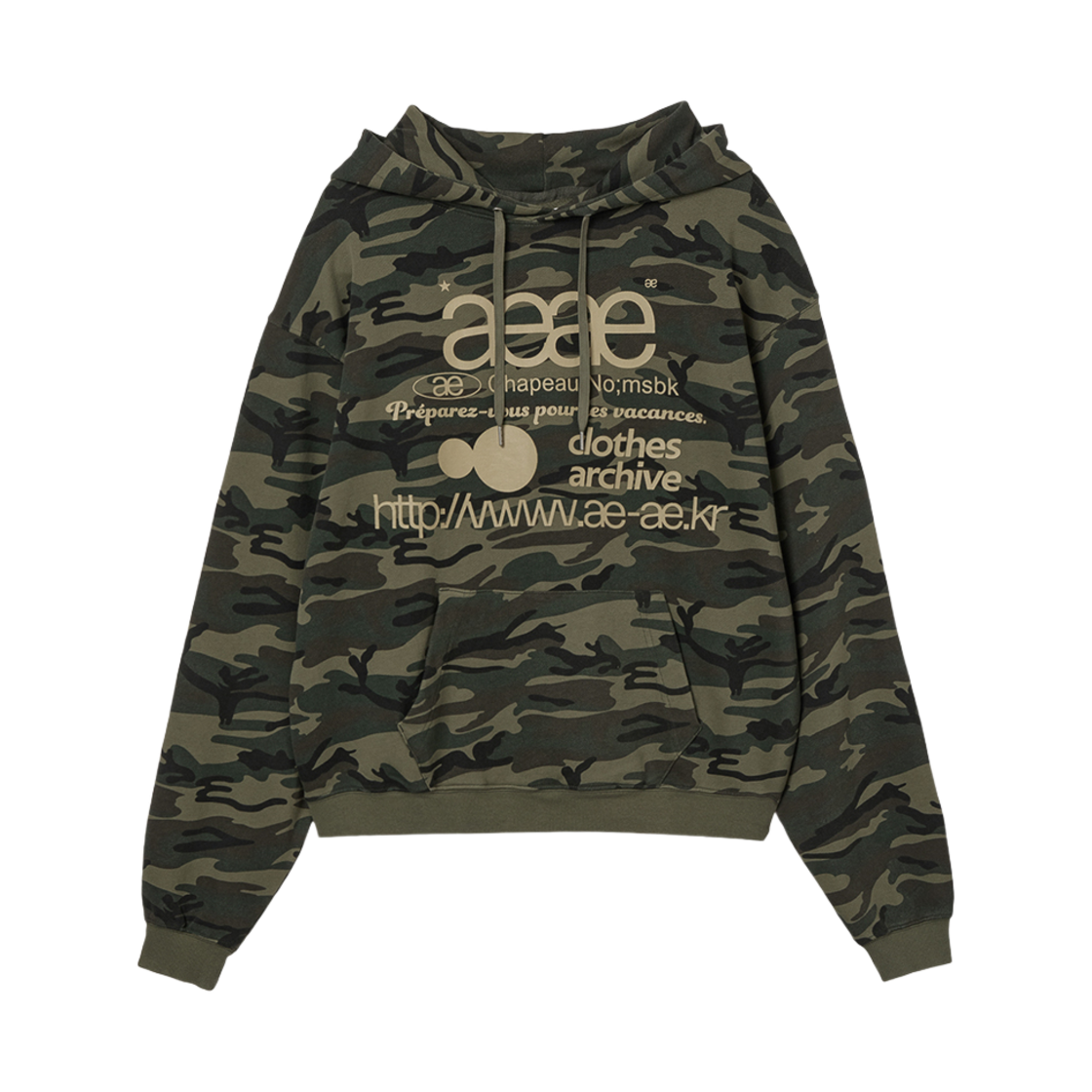 에이이에이이 웹 로고 루즈드 후디 카모