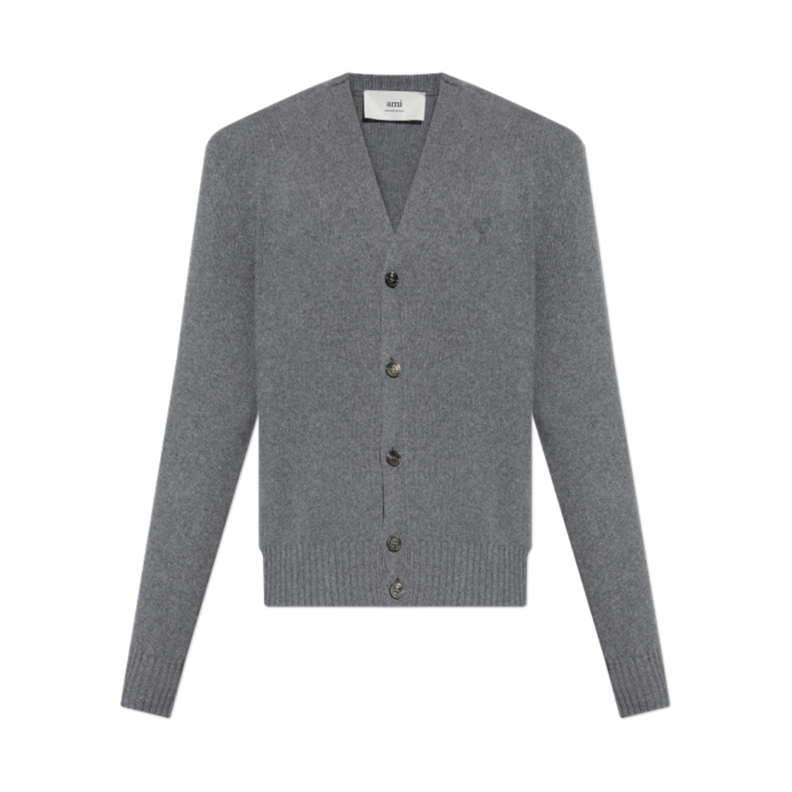 HKC157-005-052 AMI Tonal de Coeur Cardigan Grey