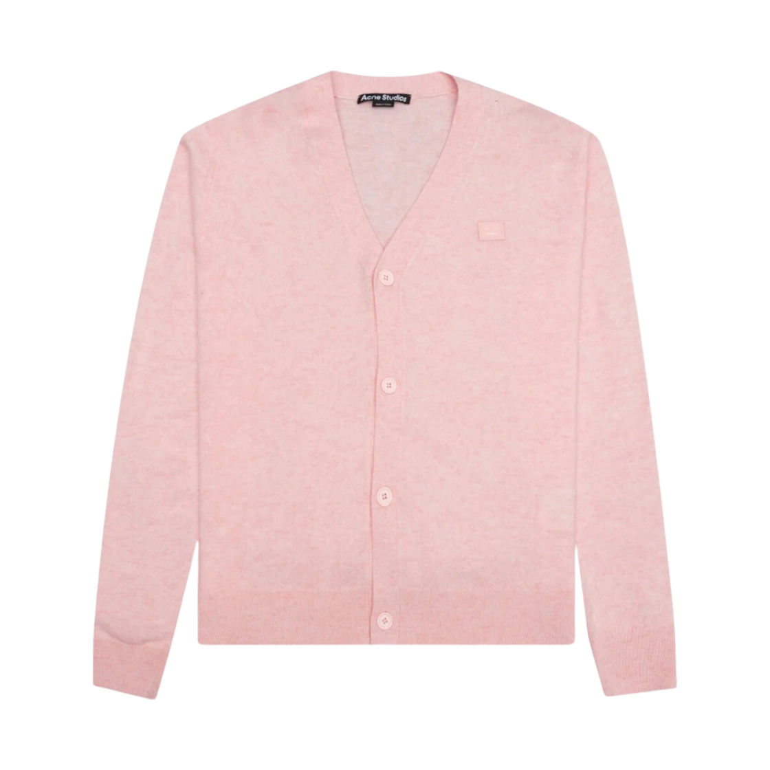 아크네 스튜디오 케베 페이스 브이넥 가디건 페이디드 핑크 멜란지(Acne Studios Keve Face V-Neck Cardigan Faded Pink Melange) - 1