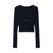 (W) Aviemuah Ave Ribbed Cardigan Navy