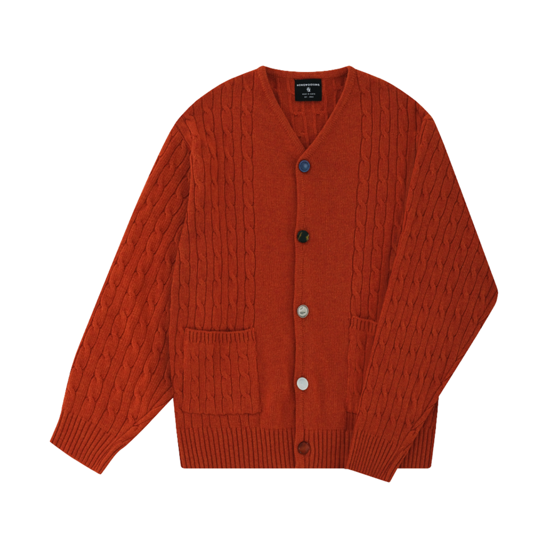 홍우성 더 세컨 시그니처 가디건 오렌지 브라운(Hongwoosung The Second Signature Cardigan Orange Brown)