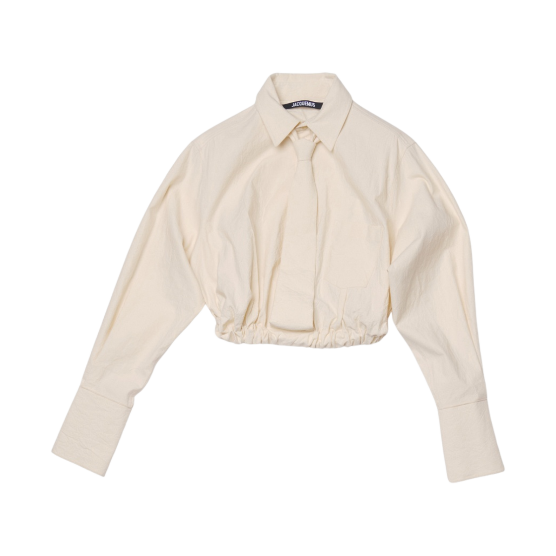 (W) 자크뮈스 르 슈미즈 크라바트 디컨스트럭티드 셔츠 타이 오프 화이트((W) Jacquemus Le Chemise Cravate Deconstructed Shirt Tie Off White) - 1