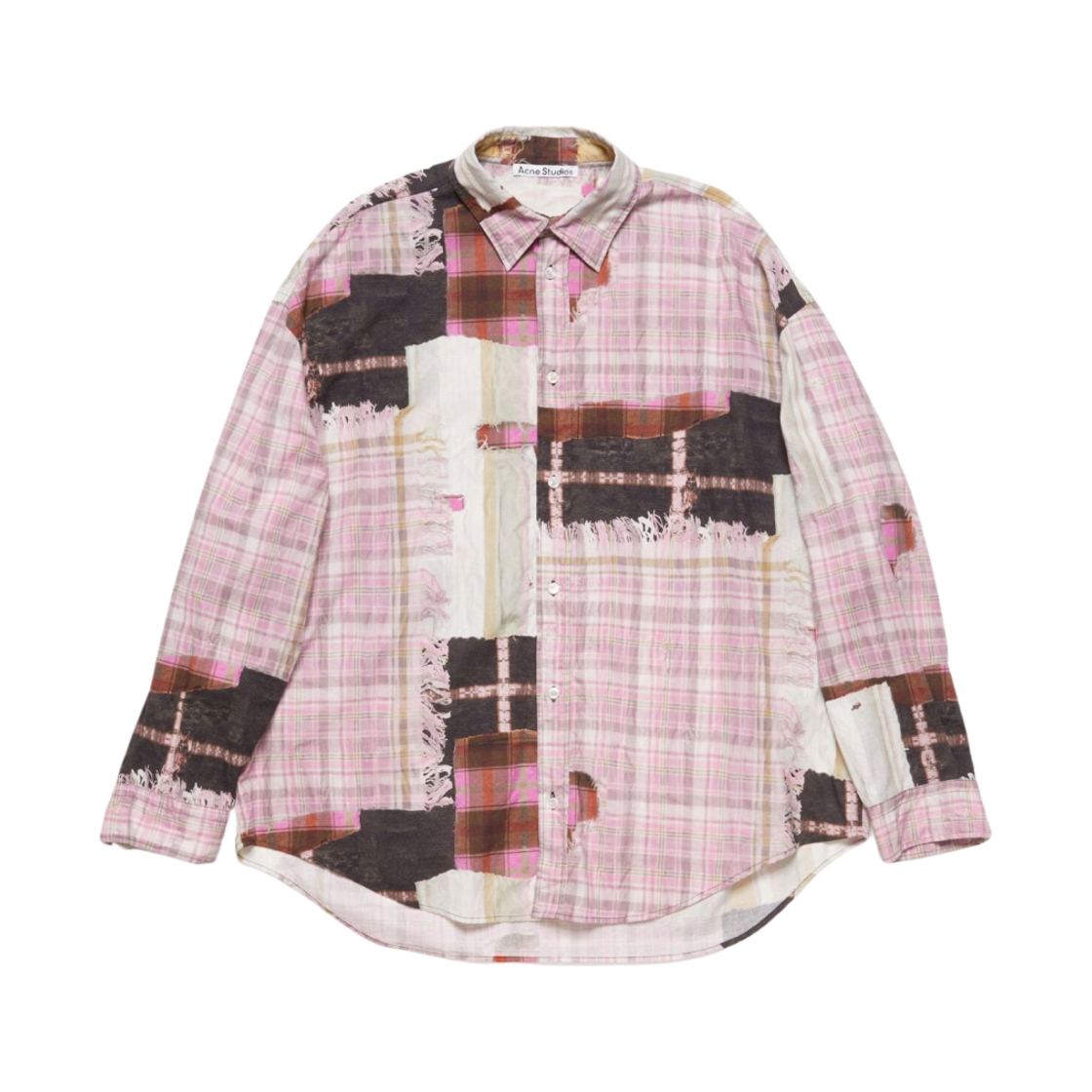 BB0578-BIA Acne Studios Print Button-Up Shirt Pink Multicolor