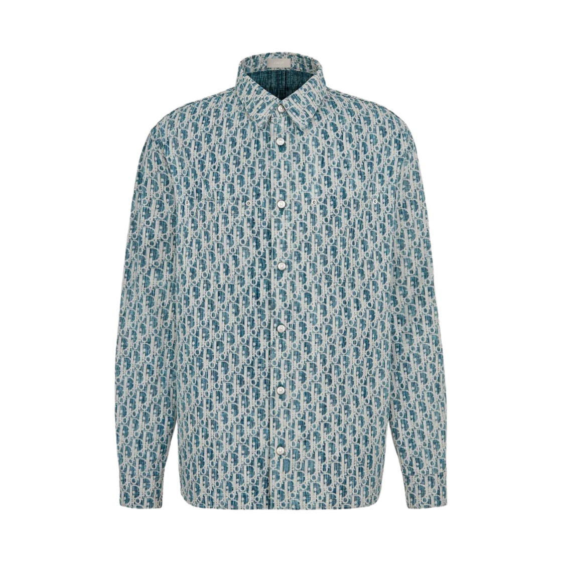 디올 오버셔츠 디올 오블리크 카스리 코튼 데님 블루 화이트(Dior Overshirt Dior Oblique Kasuri Cotton Denim Blue White)