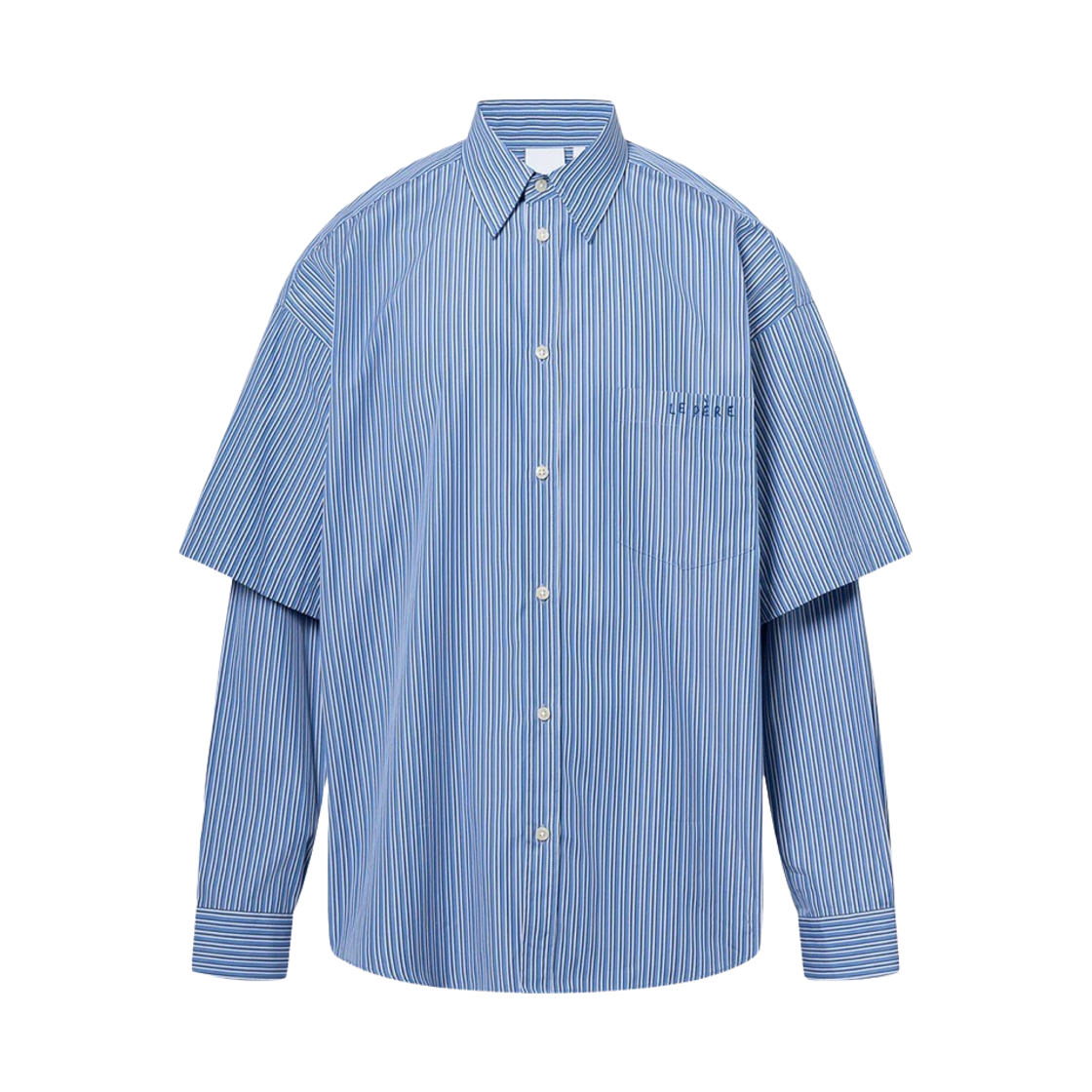르 뻬흐 더블 슬리브 버튼다운 오피스 바이올렛(LE PERE Double Sleeve Buttondown Office Violet)