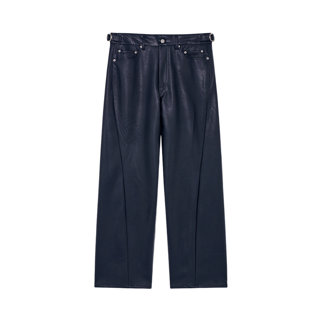 알렌느 트위스티드 인조 가죽 팬츠 네이비(Haleine Twisted Faux Leather Pants Navy (WB109))