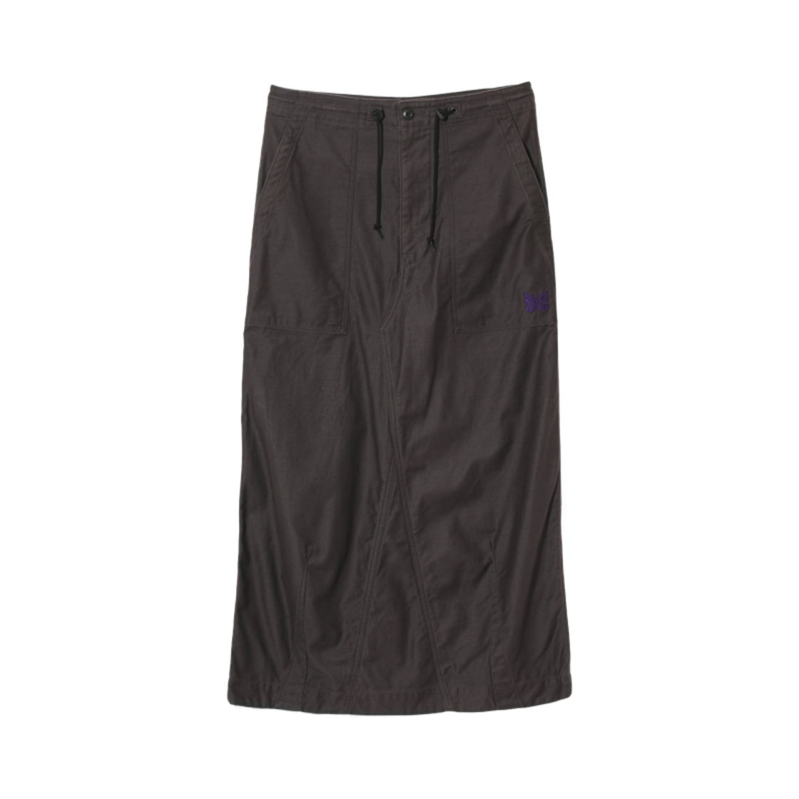 (W) 니들스 스트링 퍼티그 스커트 백 사틴 블랙((W) Needles String Fatigue Skirt Back Sateen Black)