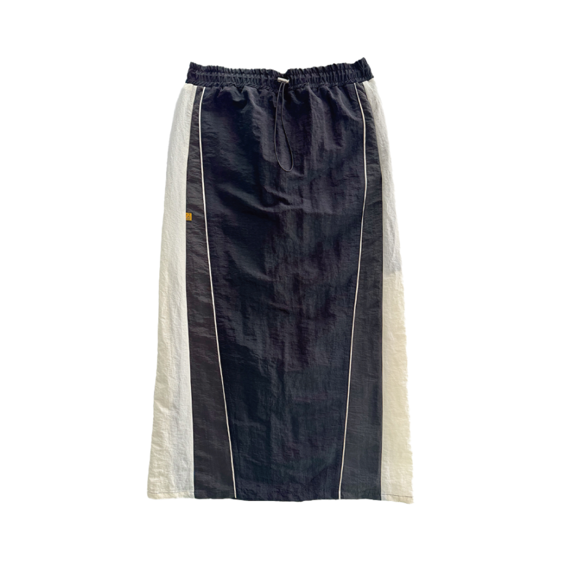 KM-2518-B Kasual Manual Color Block Skirt Black