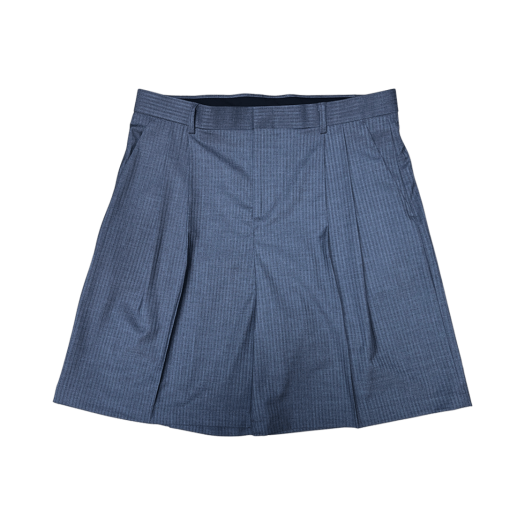 UMCM108BL Undermycar Mu.108 Anti Fxxking Logo Play Two Tuck Wide Half Slacks Blue