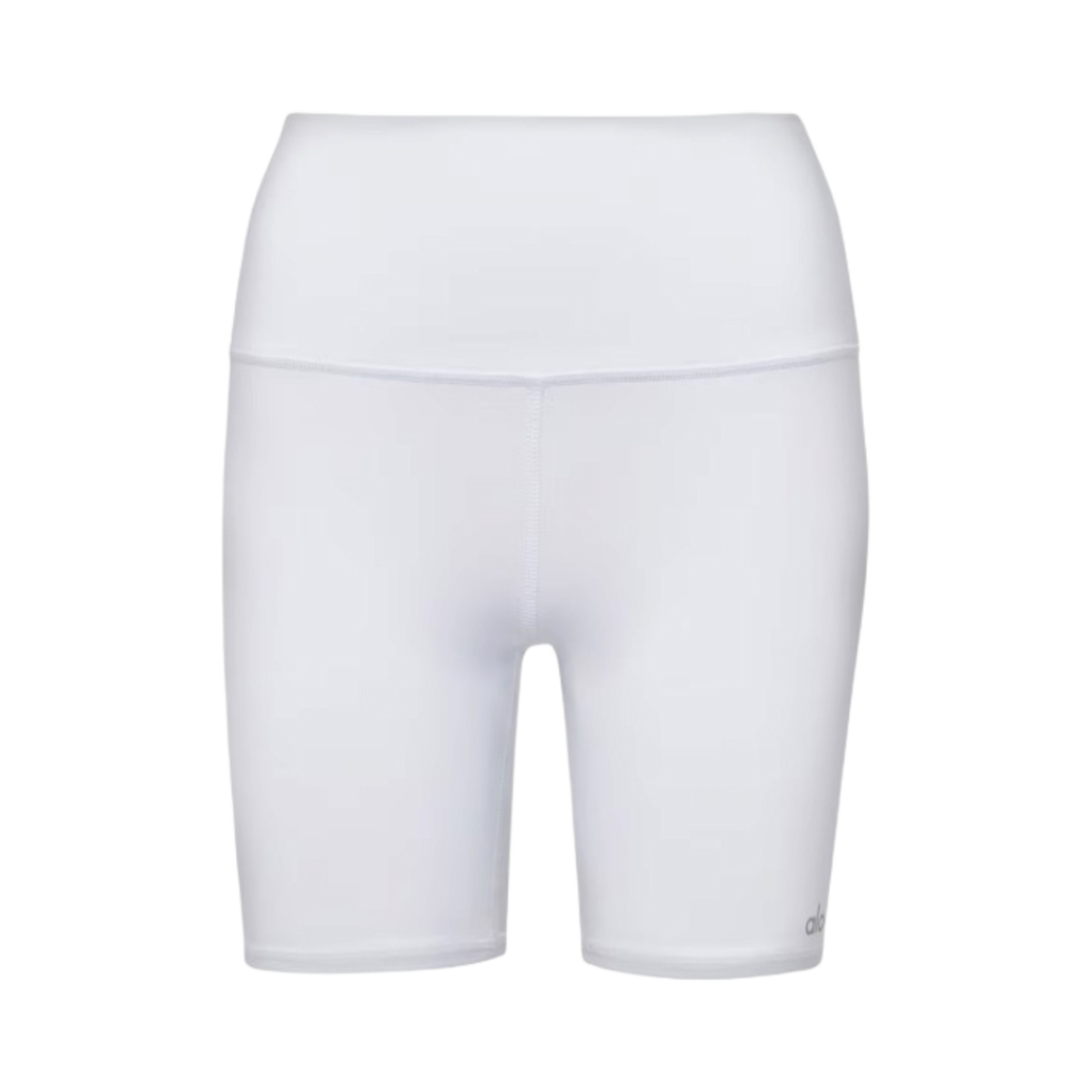W6145R (W) Alo Yoga High Waist 7 Inch Biker Shorts White