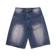 Suade Color Washed Denim Shorts Purple