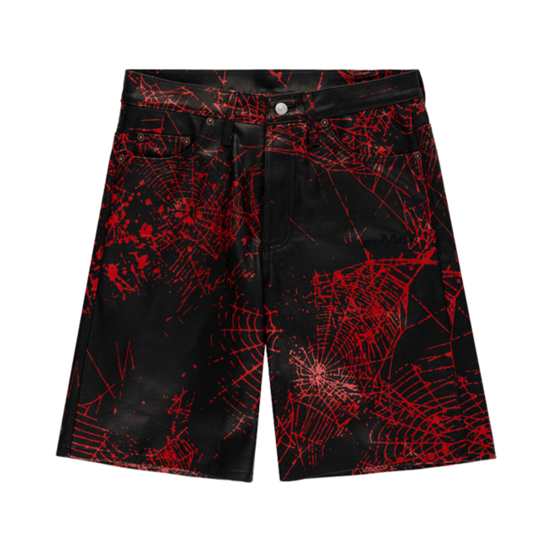 - Sp5der V2 Web Leather Shorts Black