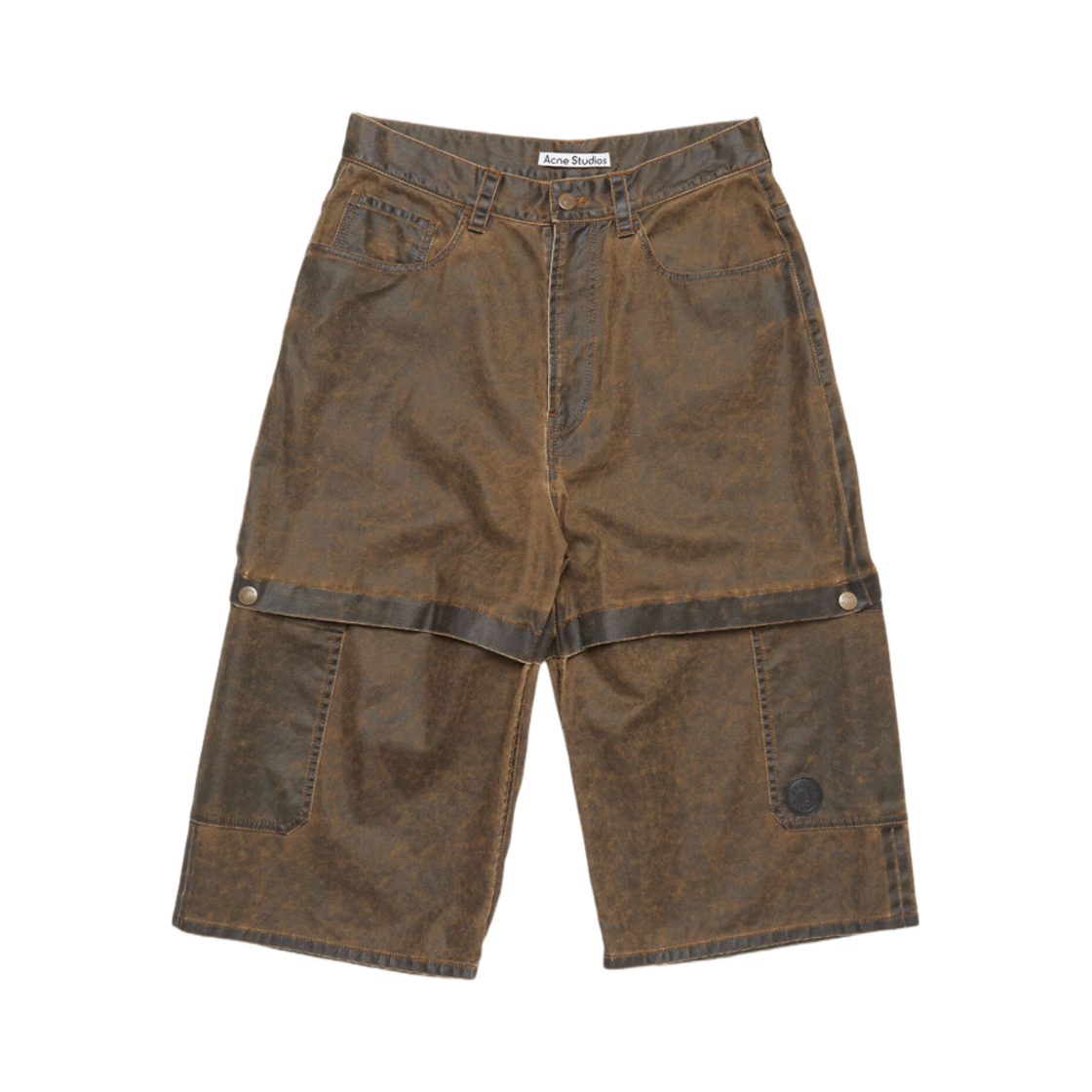 BE0175-700 Acne Studios Shorts Coated Cotton Brown