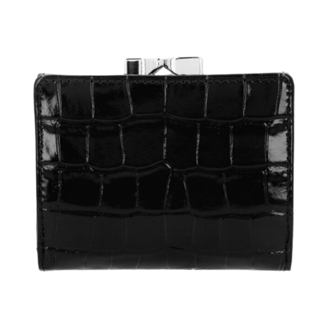 비비안 웨스트우드 크로커다일 엠보스드 스몰 프레임 반지갑 블랙(Vivienne Westwood Crocodile Embossed Small Frame Bi-Fold Wallet Black) - 2