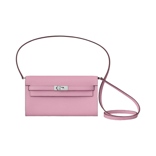 Hermes Kelly Classic To Go Wallet Epsom & Palladium Mauve