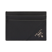 Prada Saffiano Leather Card Holder Black