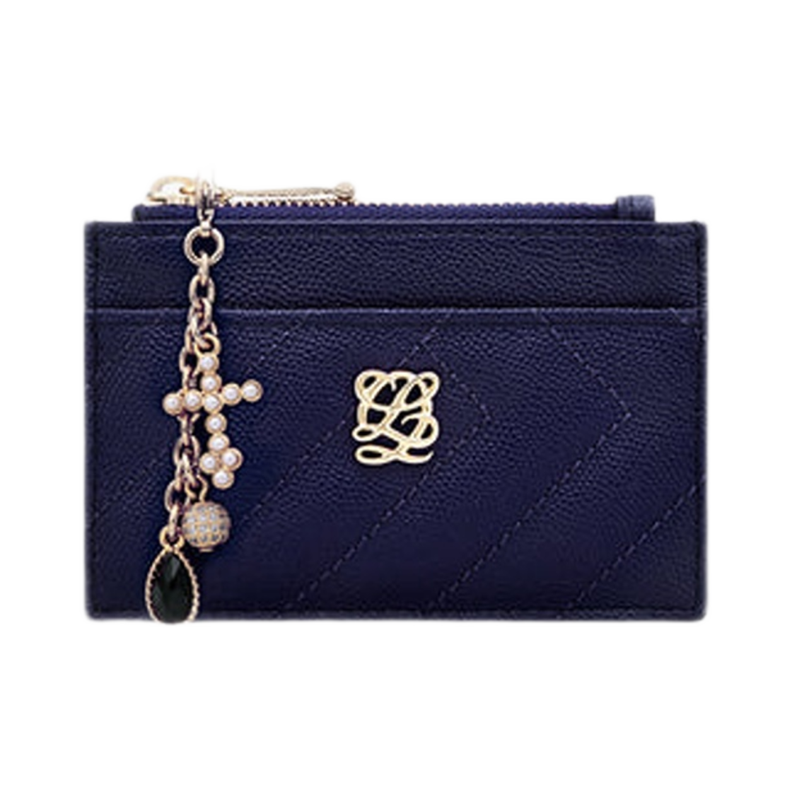 루이까또즈 L 퀼팅 미니 지퍼 카드 케이스 네이비(Louis Quatorze L-Quilting Mini Zip Card Case Navy)