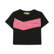 (W) Matin Kim Color Block Terry Crop Top Charcoal